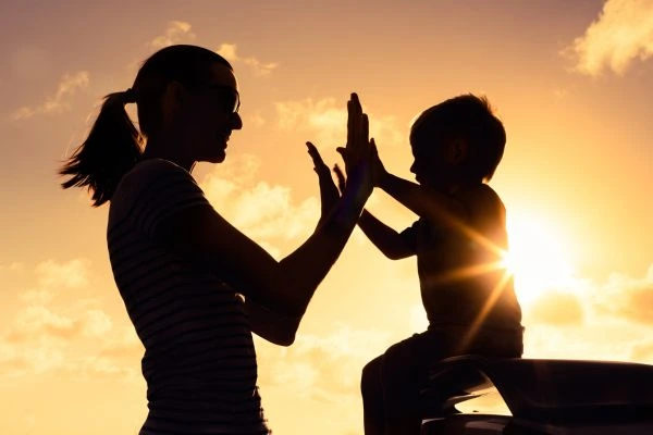 Image of happy mother and child after resolving child arrangements Halifax